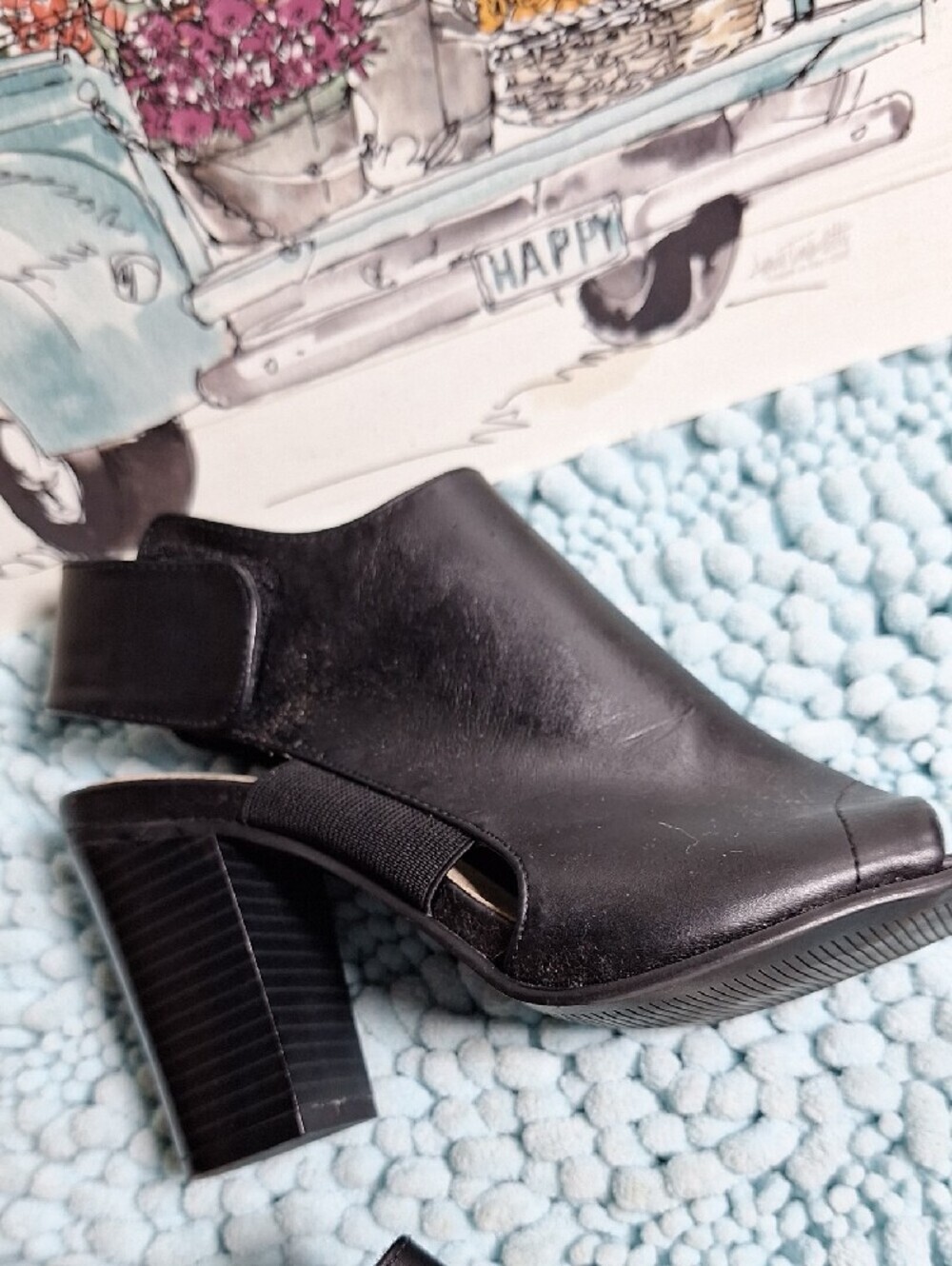 Madden Girl Black Open-Toe Mule Booties - Picture 3 of 6